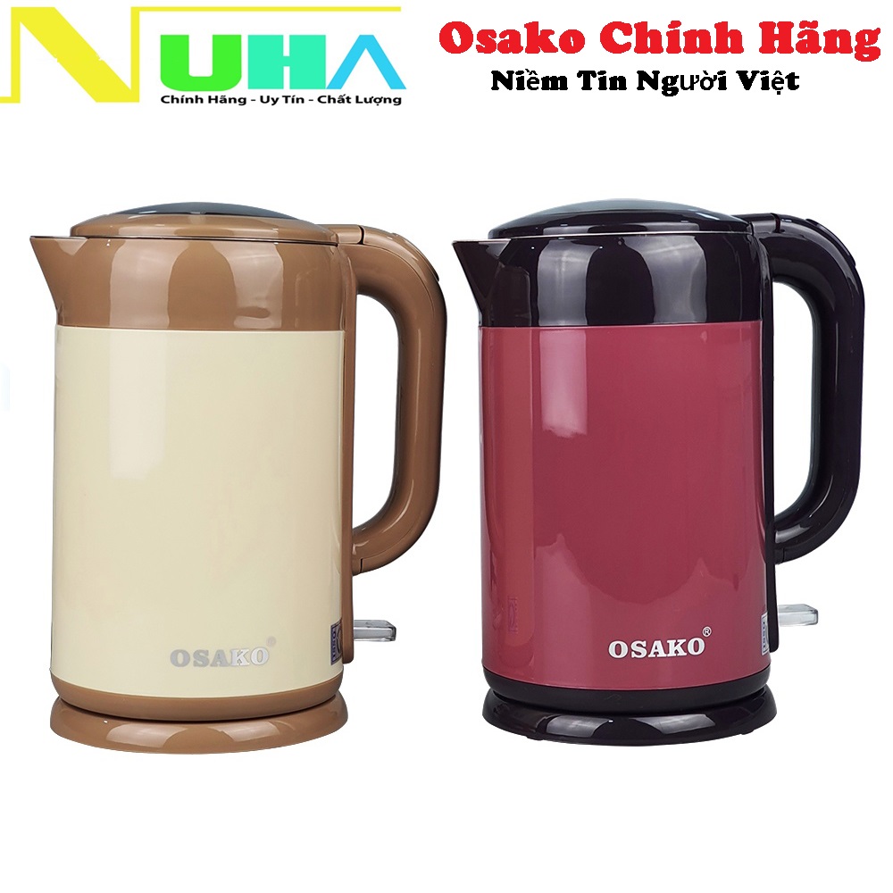 [HCM]Ấm đun siêu tốc Osako OSA-200 dung tích 2L lòng ấm inox 304 màu Tím bảo hành 13 tháng