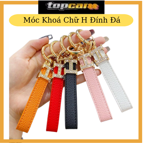 Móc chìa khoá chữ h đính đá