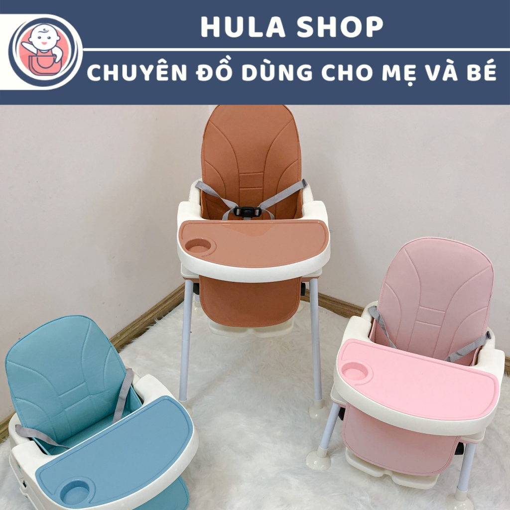 Ghế ăn dặm đa năng Hanbei chính hãng đầy đủ phụ kiện đệm bánh xe gấp gọn