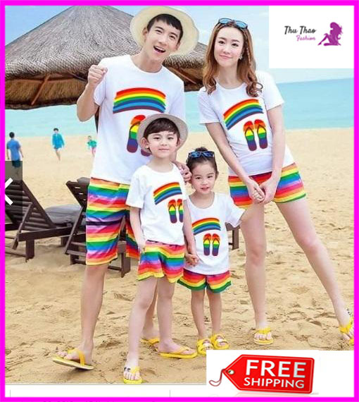Set 4 bộ quần áo gia đình ( 4 người ) - Hàng Quảng Châu- nhắn tin size cho shop