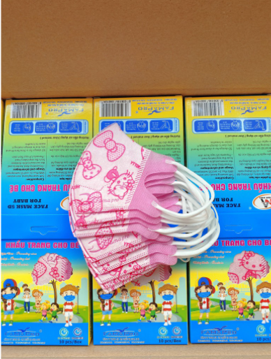 [HCM]Combo 05 Hộp 50(màu hồng) cái khẩu trang trẻ em 5D mask kháng khuẩn Famapro Nam Anh - cho bé 1đến 4 tuổi