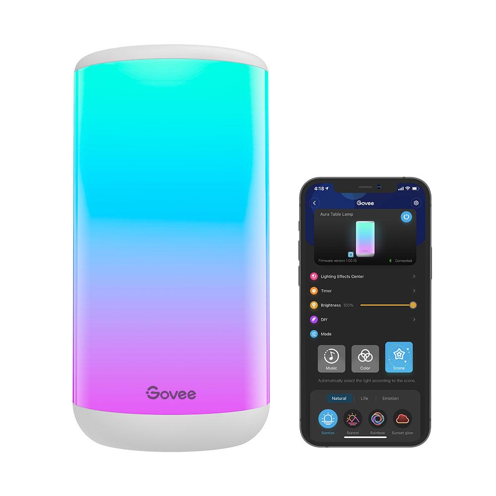 Đèn thông minh Govee Aura Table Lamp | Wifi + Bluetooth| Nhảy hiệu ứng theo nhạc | Điều khiển bằng giọng nói Google Home - Alexa | Hẹn Giờ | Smarthome | RGBICWW | Chính hãng Mỹ