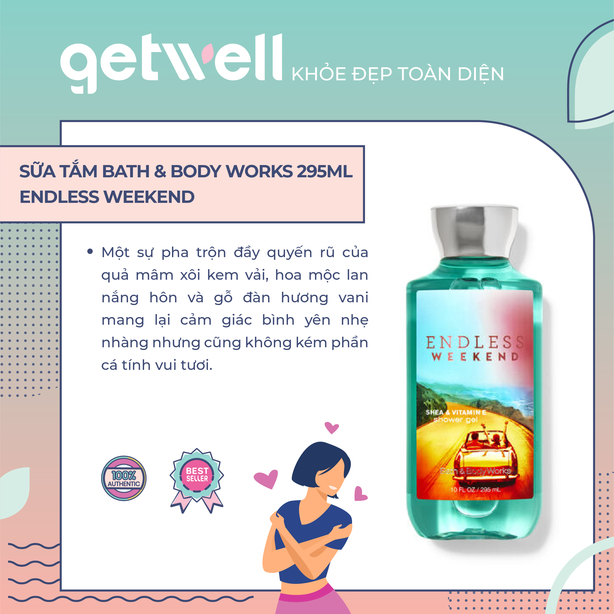 [HCM]Gel tắm Endless Weekend Bath & Body Works Shower Gel 295ml