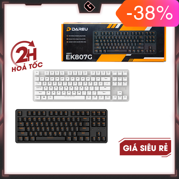 Bàn phím cơ gaming không dây dareu ek807g - hàng chính hãng