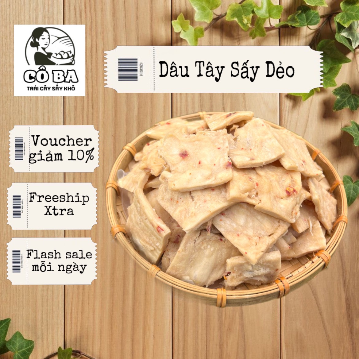 Mãng cầu sấy muối ớt và mãng cầu sấy chua ngọt không hạt không đường 500g shop trái cây sấy cô ba