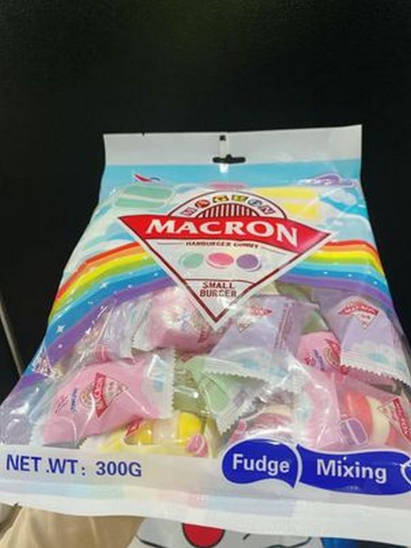 Kẹo dẻo 3 lớp macron humburger lẻ 100g