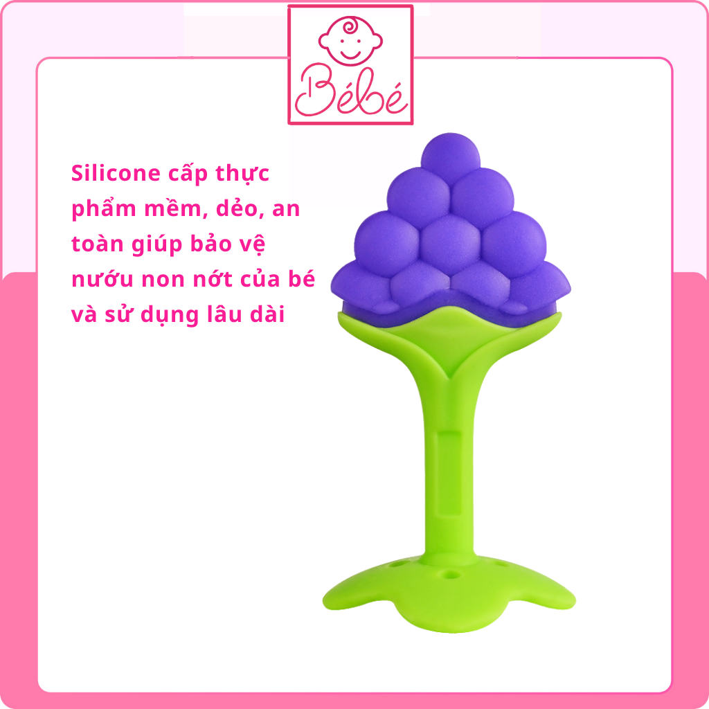 Gặm nướu cho bé, gặm nướu silicone trái cây giảm ngứa đau khi trẻ mọc răng