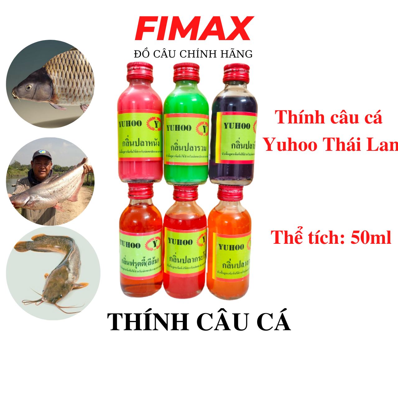 Thính câu cá chép, cá tra, cá trê, cá rô phi siêu nhạy - 58ml - Thính câu cá Yuhoo Thái Lan, thính câu cá tổng hợp