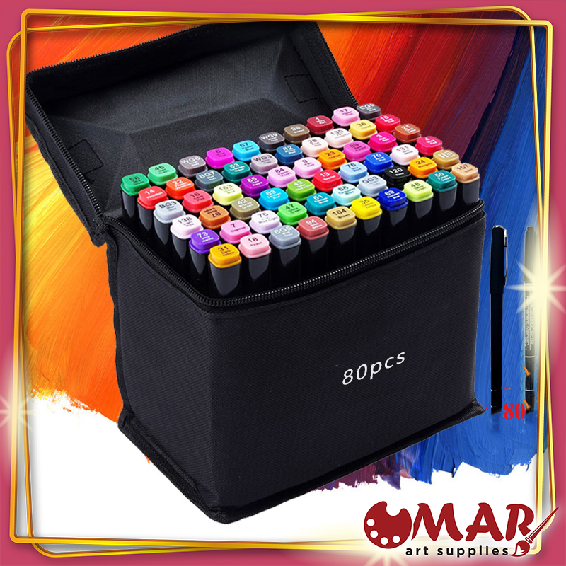 Bút Marker , Bút Dạ, Bút Touch Sketch Cao Cấp 30/40/60/80 Màu Vẽ Tranh, Tô Màu Chuyên Nghiệp