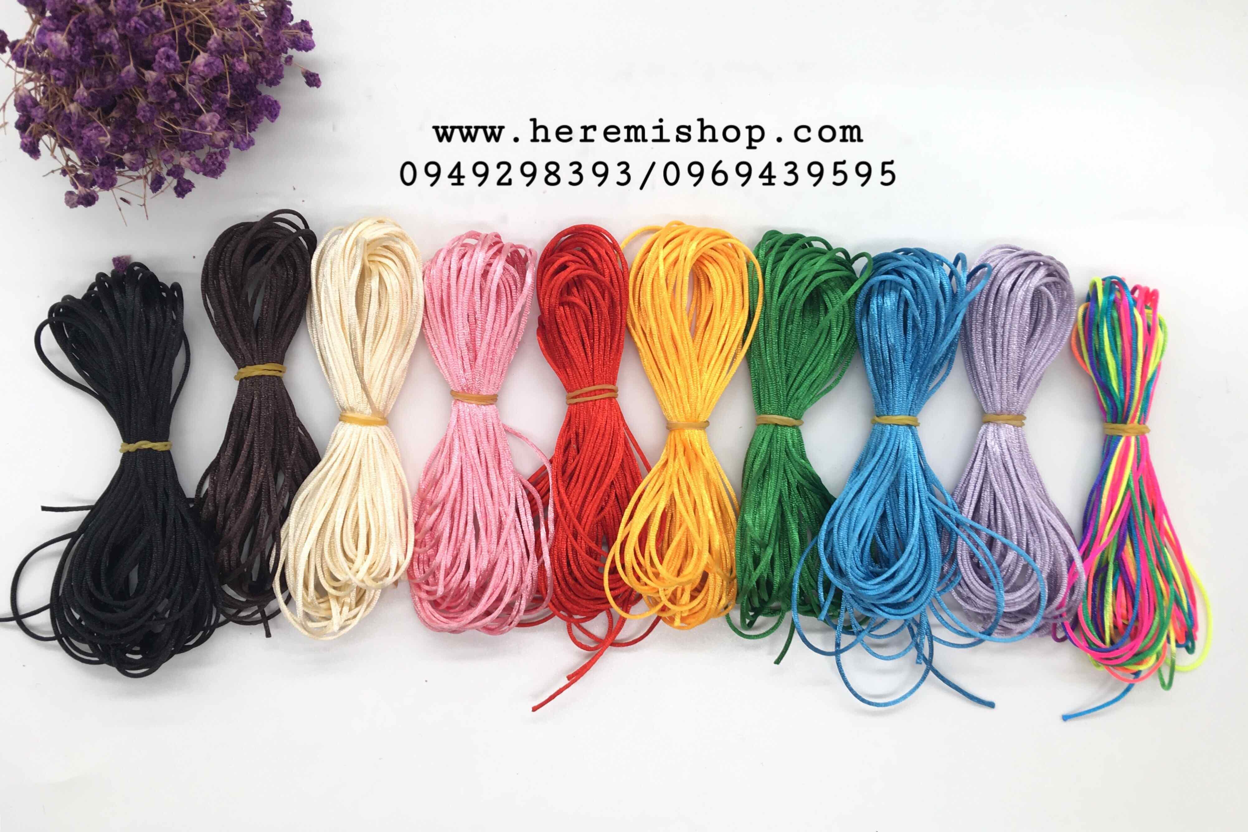 Dây đan vòng tay 1.5mm bó 10m (11k) chất liệu vải dành cho nam nữ thích hợp làm quà tặng người yêu