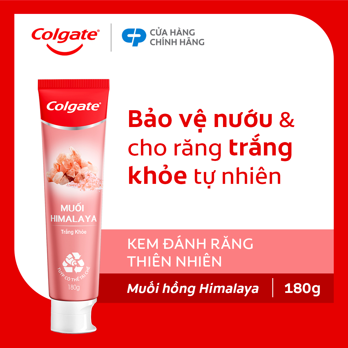  Kem đánh răng Colgate thiên nhiên muối Himalaya sáng khỏe 180g 