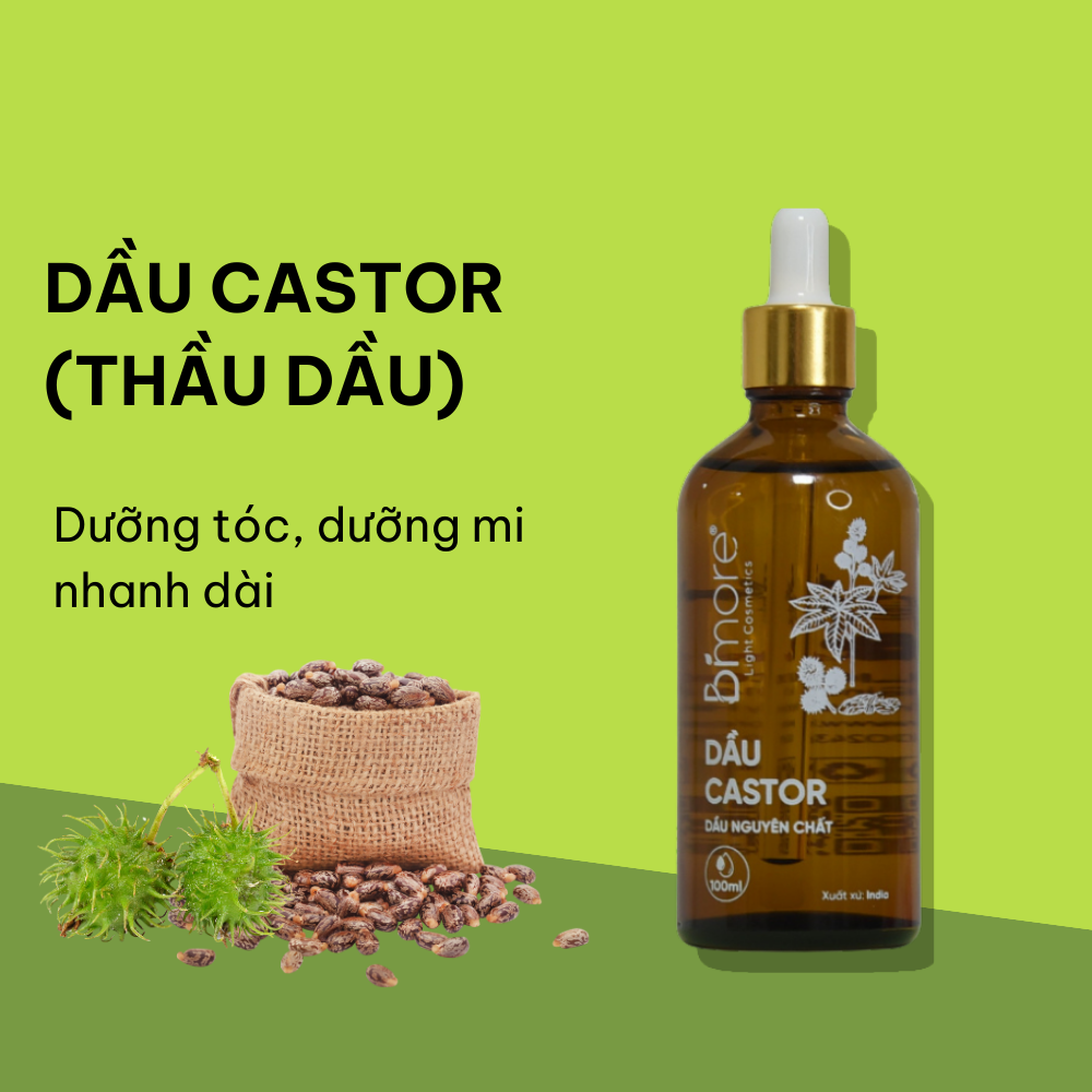 Dầu thầu dầu castor oil nhập khẩu dưỡng da dưỡng tóc Bimore_100ml