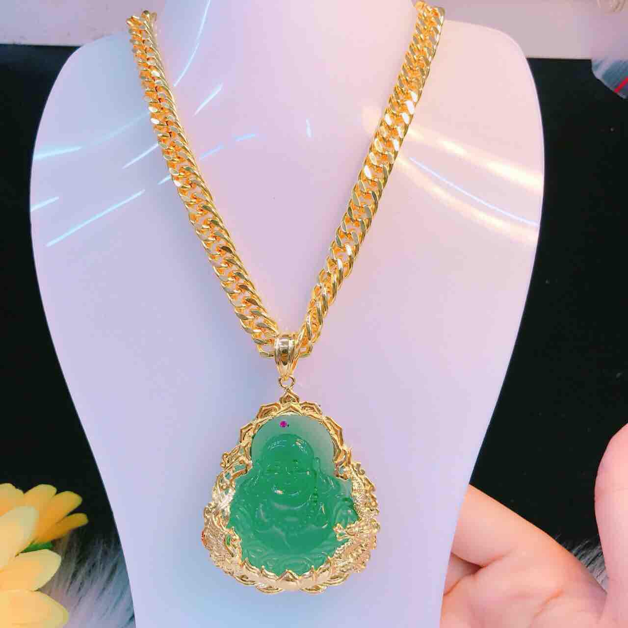 Dây chuyền nam kiểu xích bọc mặt phật mạ vàng 18k
