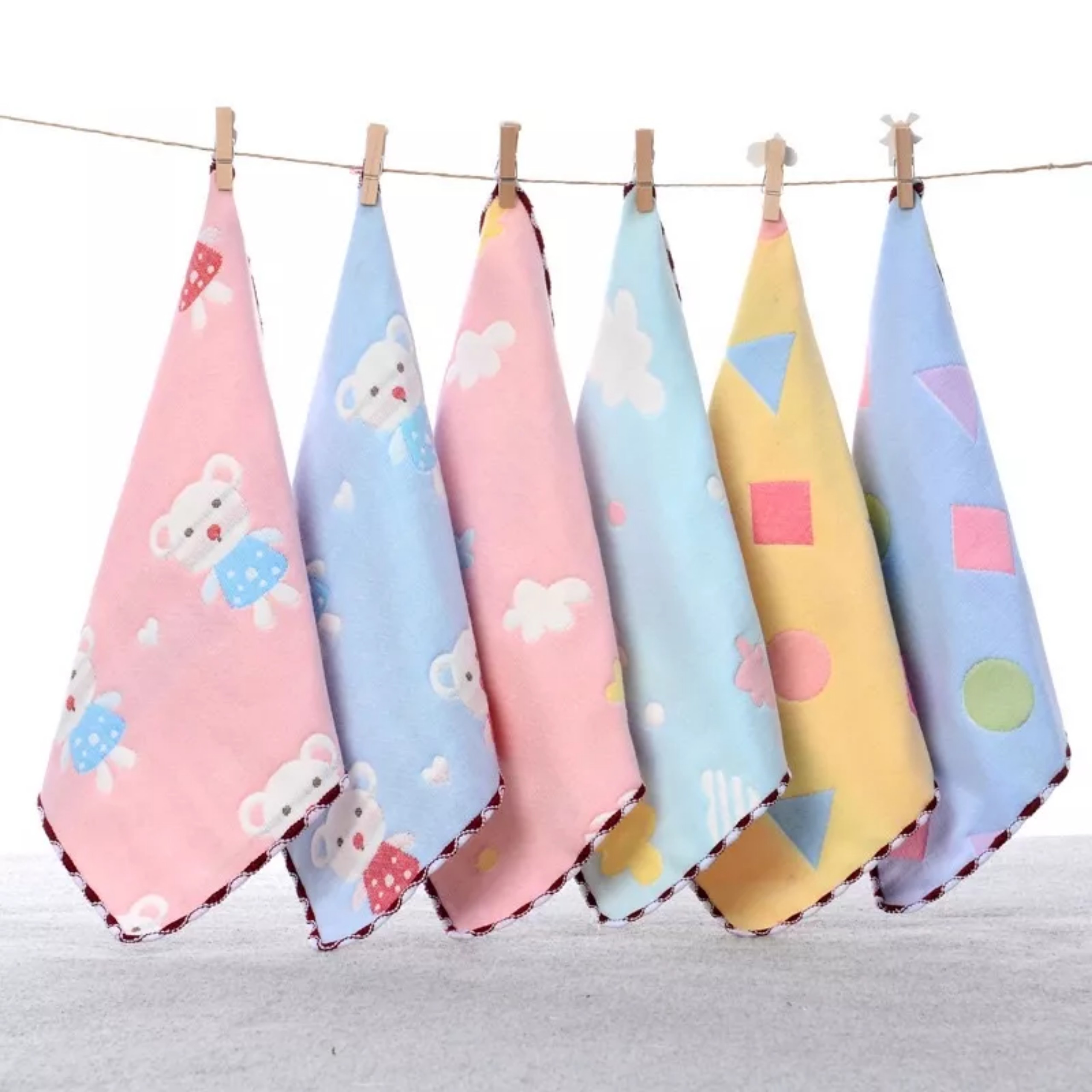 Set 5 chiếc khăn sữa sợi tre 6 lớp