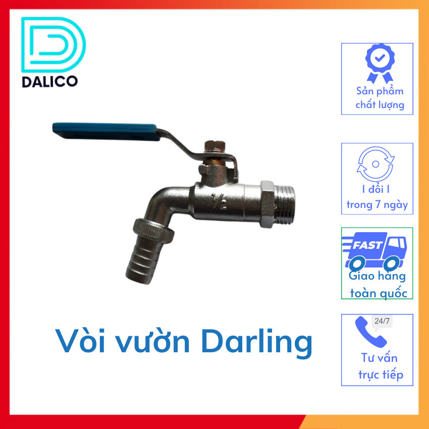 Vòi nước minh hòa chất liệu hợp kim siêu bền, vòi vườn ren phi 21, van khóa nước - dalico