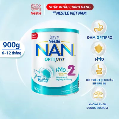 Sữa bột nestle nan optipro 2 hm-o hộp 900g.