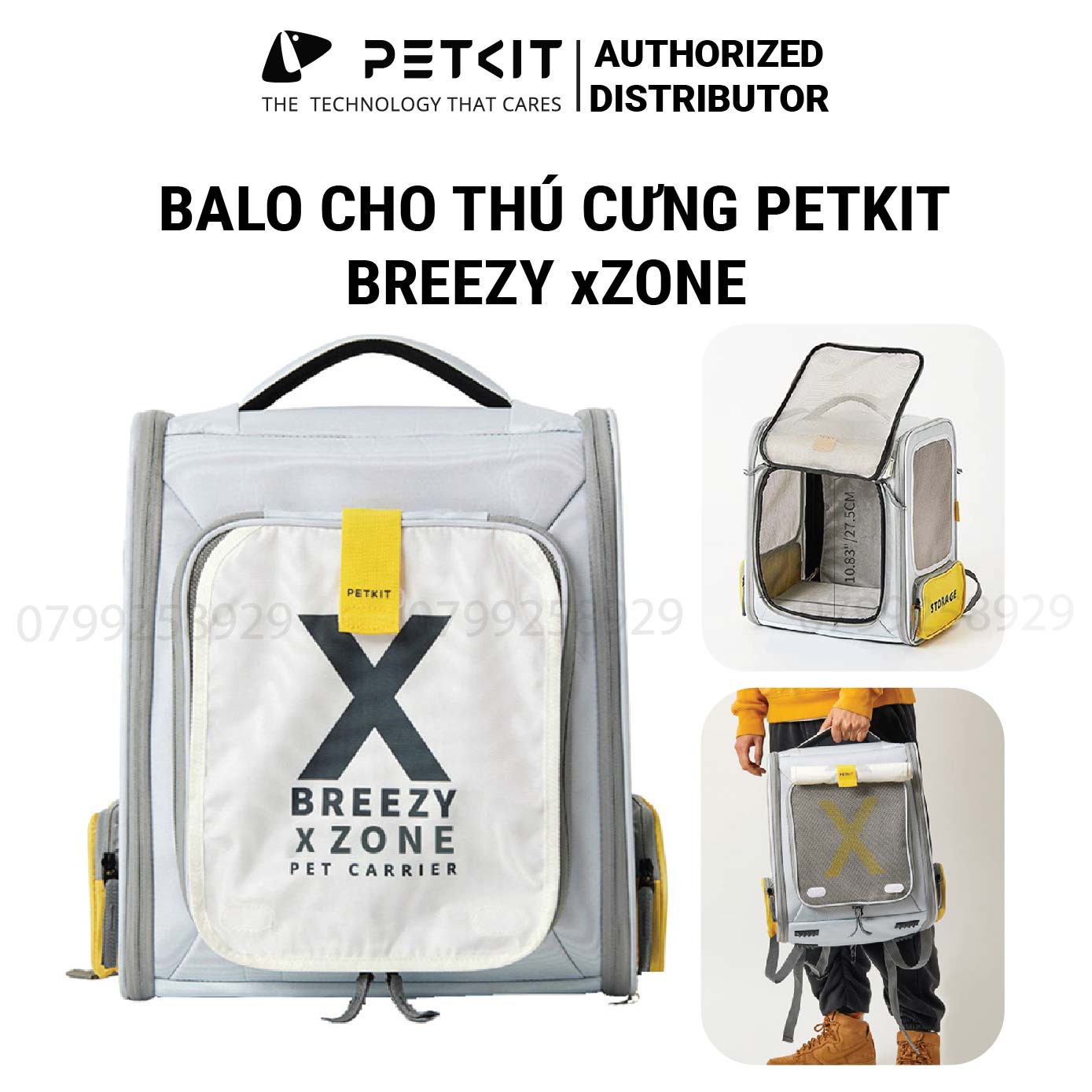 Balo cho thú cưng, balo vải cho mèo, chó, thỏ petkit breezy xzone