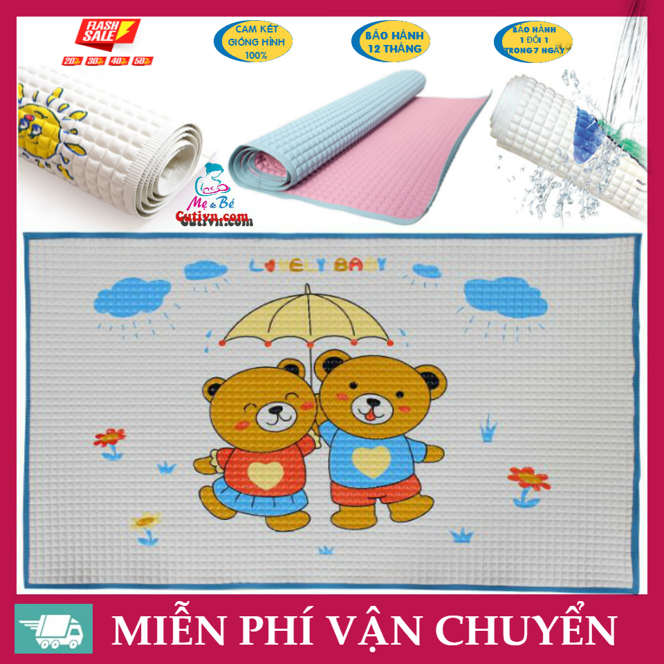 Nệm Lót Cao Su Chống Thấm Cho Bé Cuddles ( 90x60cm ) nhập khẩu Malaysia - Chiếu Cao Su - Nệm Nước - Miếng Lót Sơ Sinh - Tấm Lót Chống Thấm- LICLAC
