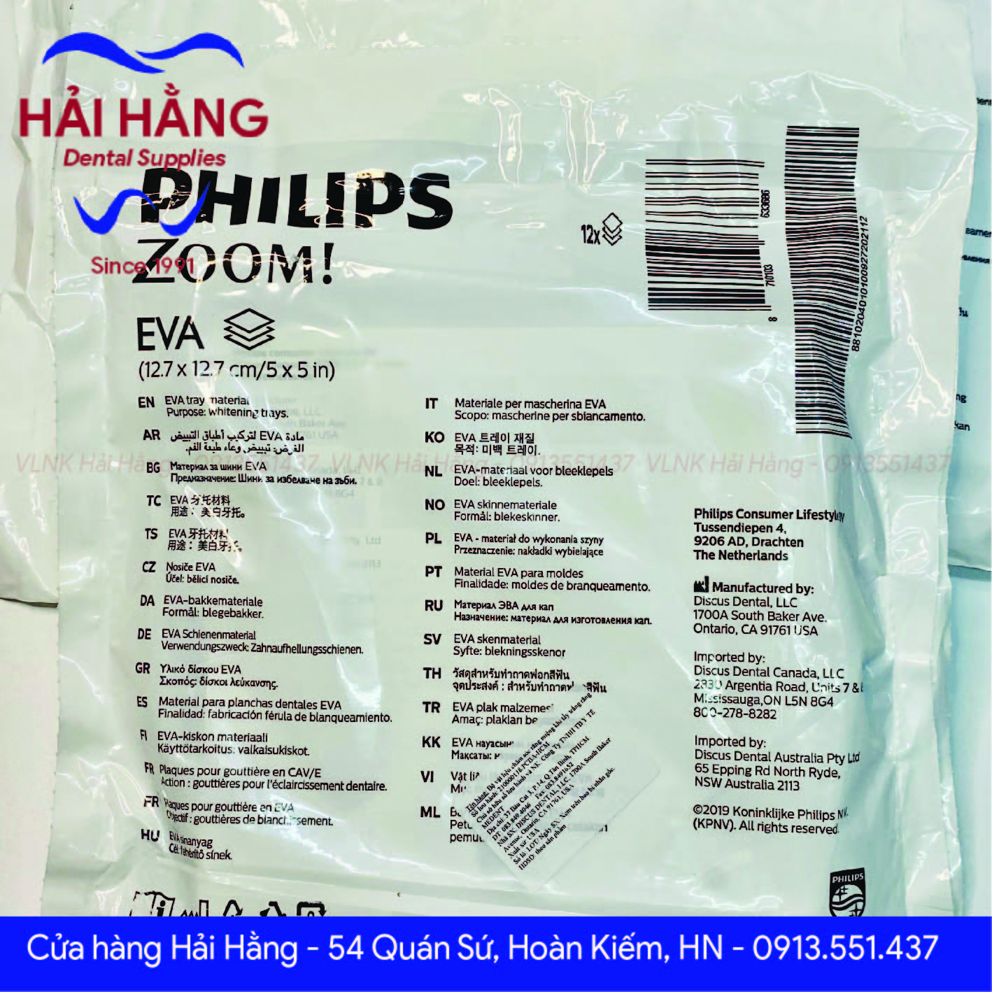 Nhựa ép máng tẩy trắng Zoom Philips