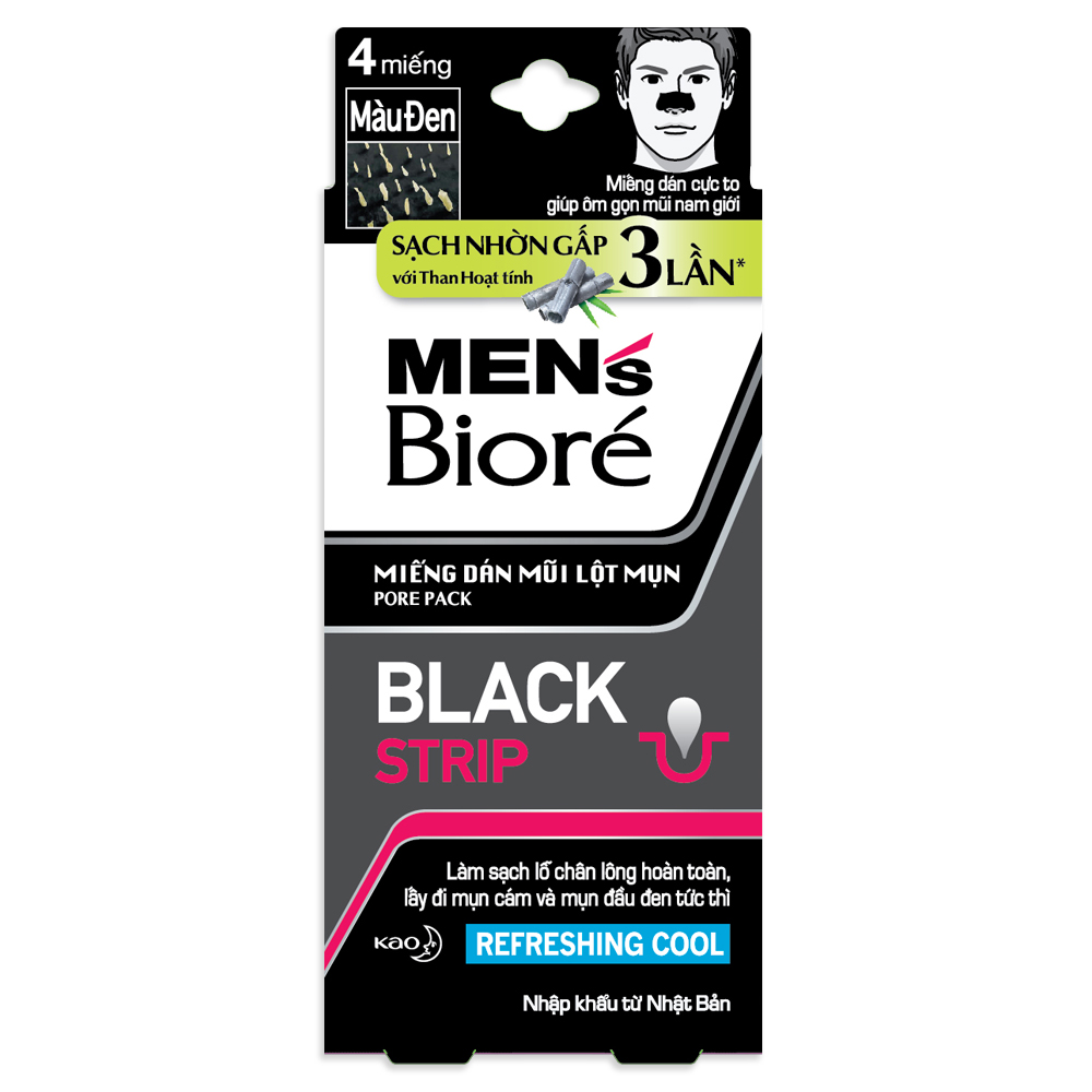 Combo 5 Hộp Miếng dán mũi lột mụn dành cho nam, Men's Biore