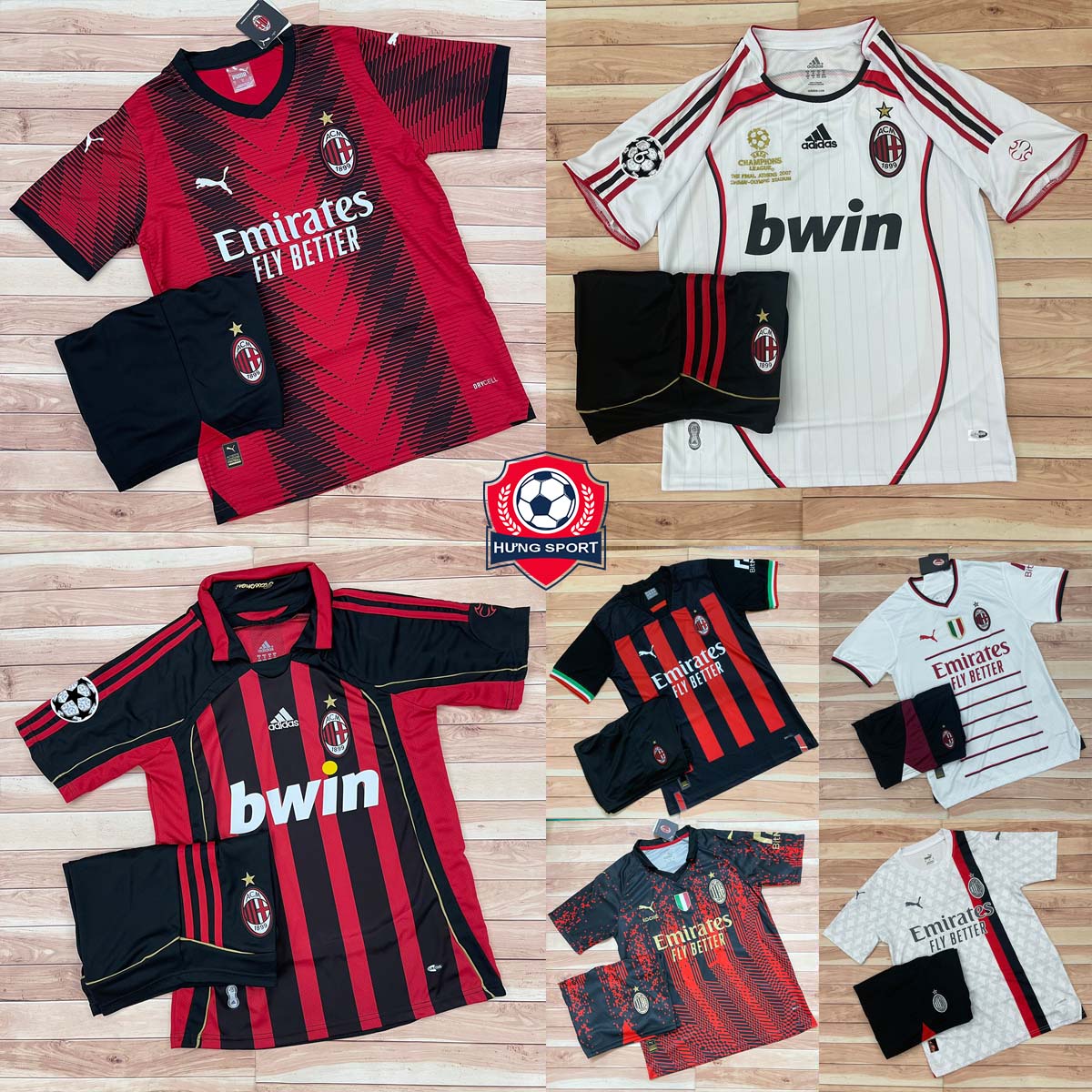 HOÀN TIỀN 15% - Bộ Quần Áo Bóng Đá CLB AC MiLan 2023 - Chuẩn Mẫu Thi Đấu - Vải Polyester Thái Gai Thái Cao Cấp