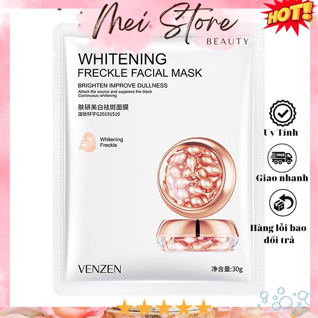 Mặt Nạ Venzen Whitening Freckle Facial Mask Viên Dưỡng Trắng Da Tàn Nhang