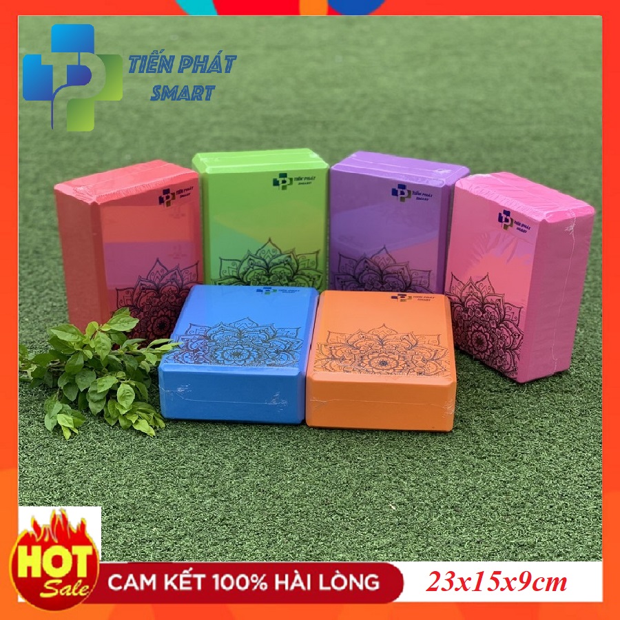 Gạch tập, Gối tập Yoga xốp Eva in hoa mandala 23x15x8cm -Chất liệu PVC xốp cao cấp bền đẹp Tienphatsmart