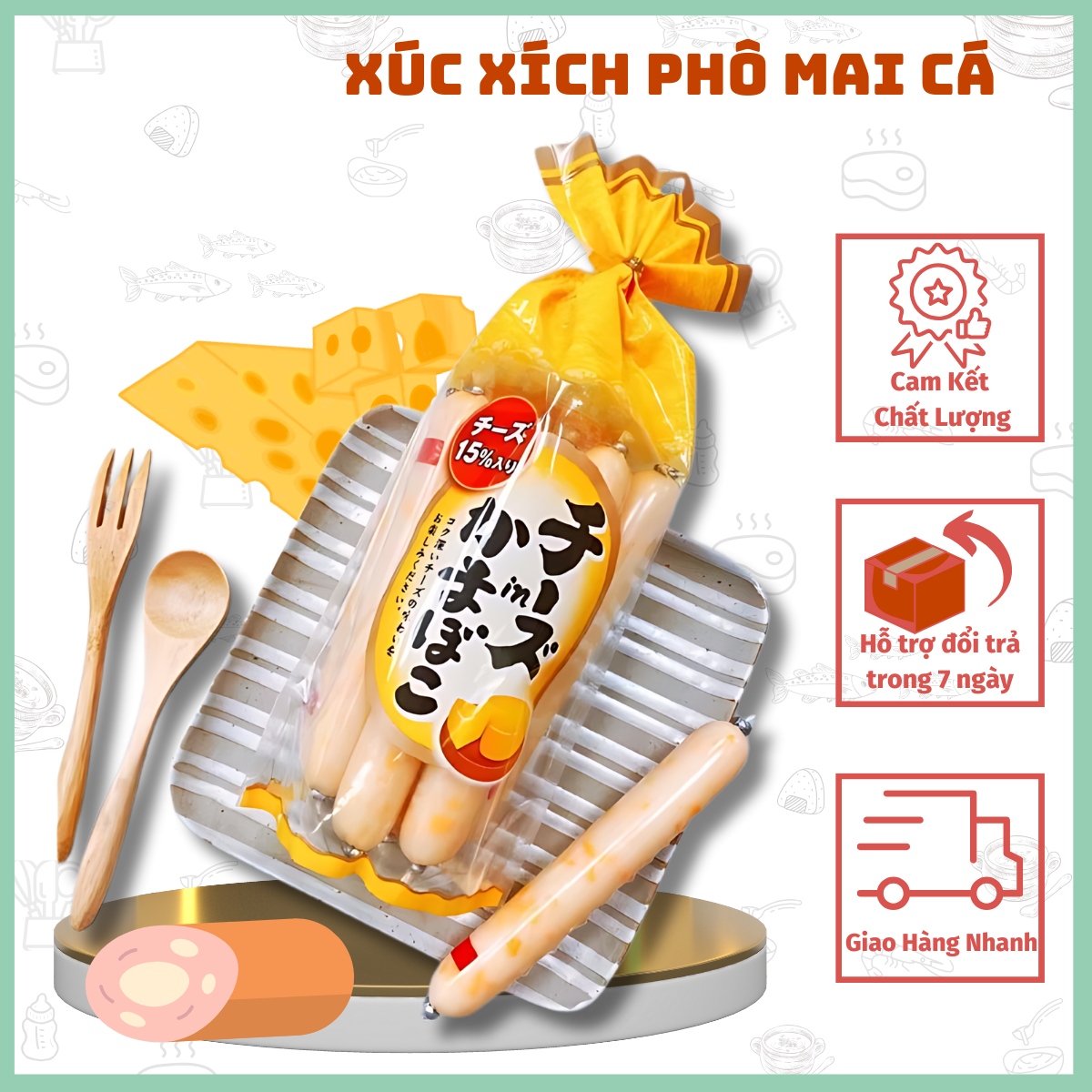 Xúc xích phô mai cá nhật bản 8 cây 272g
