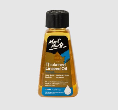 Dầu lanh đặc, dung môi cho sơn dầu, Mont Marte, 125ml