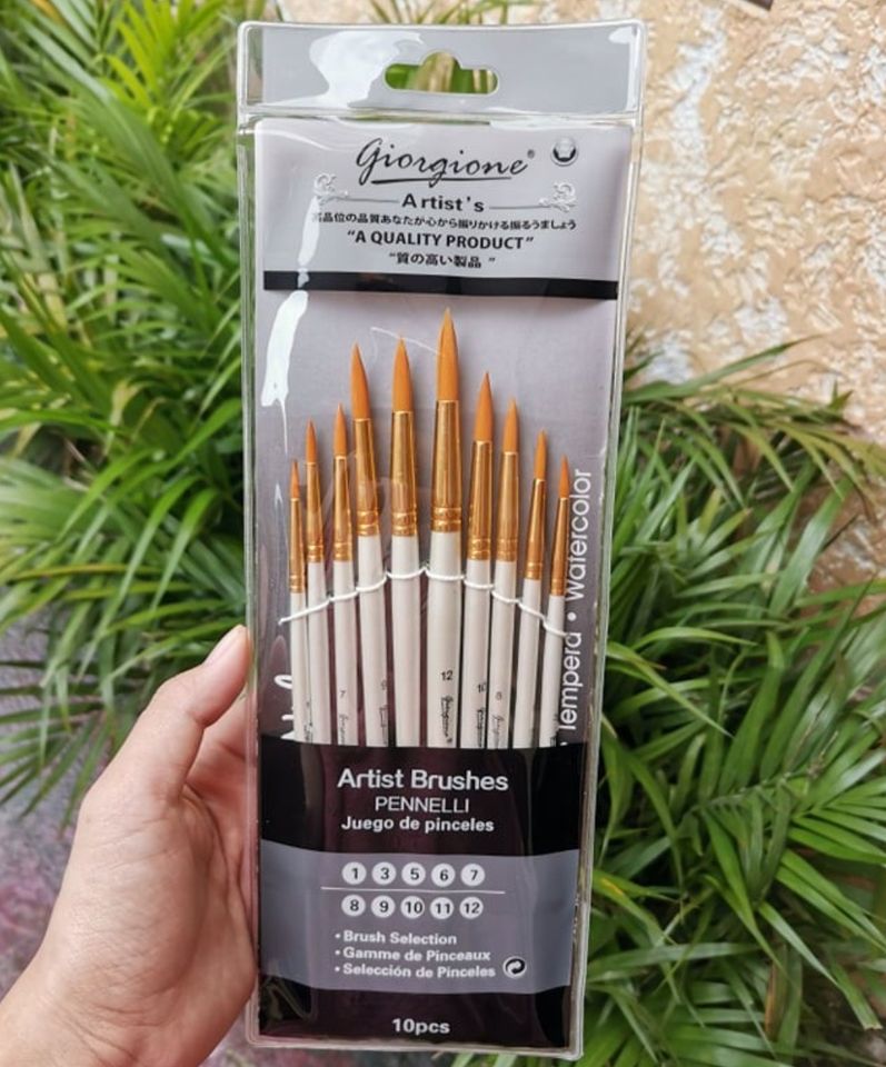 Set Cọ Vẽ Giorgione Chính Hãng G100R/ G200R, Cọ Đầu Tròn Vẽ Màu Nước, Acrylic, Sơn Dầu