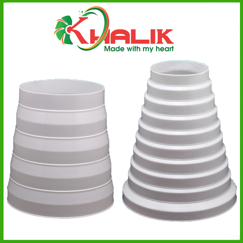 Côn thu ngoại cỡ, Bộ chuyển đổi ống lỡn sang ống nhỏ nhiều cỡ từ 140/180 và 80/200 - Sản phẩm của hãng Quạt thông gió SAVI.V