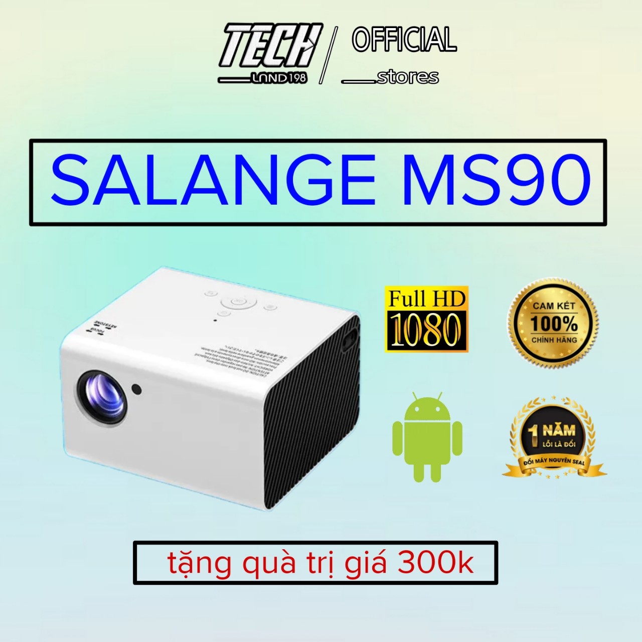 Máy Chiếu SALANGE MS90 Android Full HD1080P Tặng Tặng màn  100 ich và giá đỡ trị giá 700k