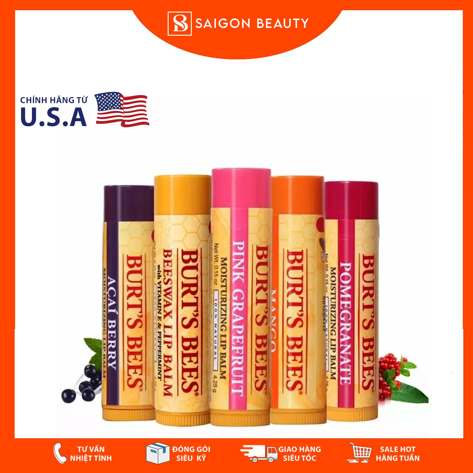 [HCM]Son Dưỡng Môi Burt’s Bees Moisturizing Lip Balm (Mùi ngẫu nhiên)