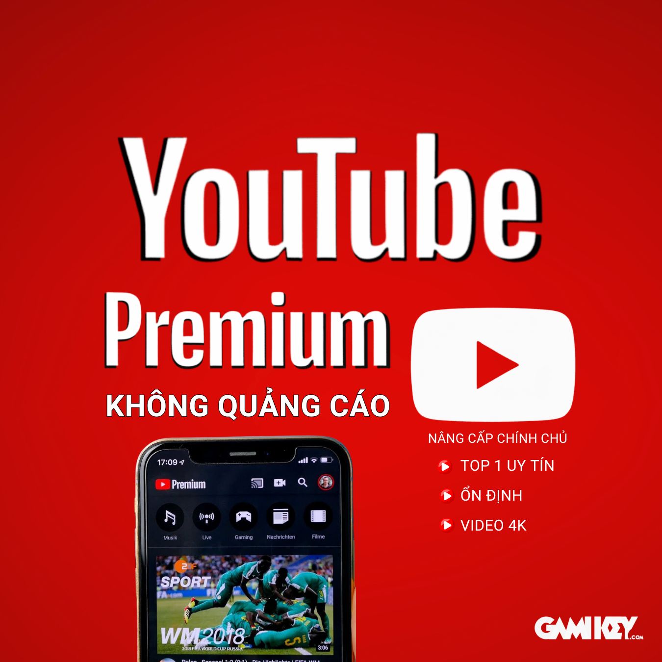 Nâng Cấp Youtube Premium không quảng cáo UY TÍN Tài khoản chính chủ