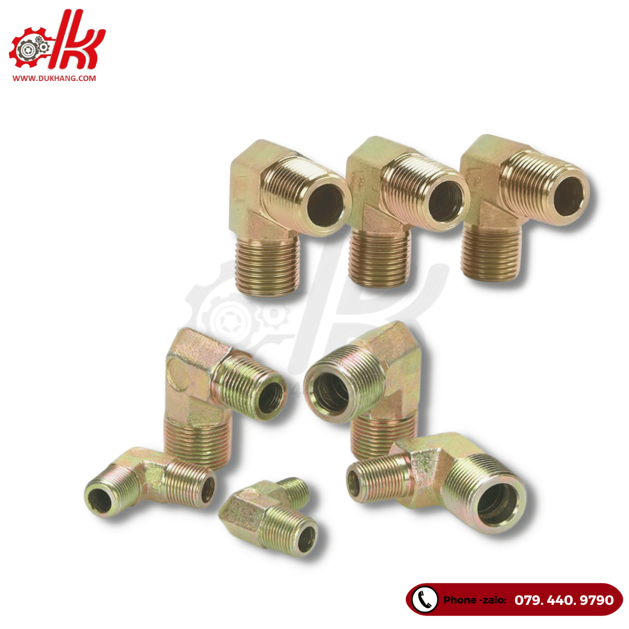 Co nối thủy lực 2 đầu ren ngoài sắt 7 màu