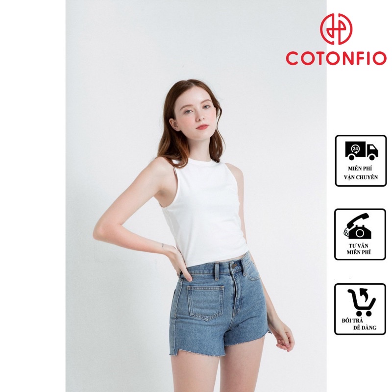 Áo sát nách nữ cổ tròn thun trơn - PHA08 - Cotonfio