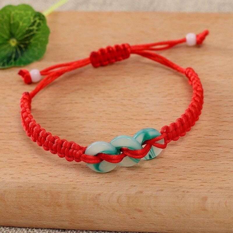 Vòng tay chỉ đỏ handmade đồng điếu may mắn lắc tay đồng điếu - diệu âm lotus