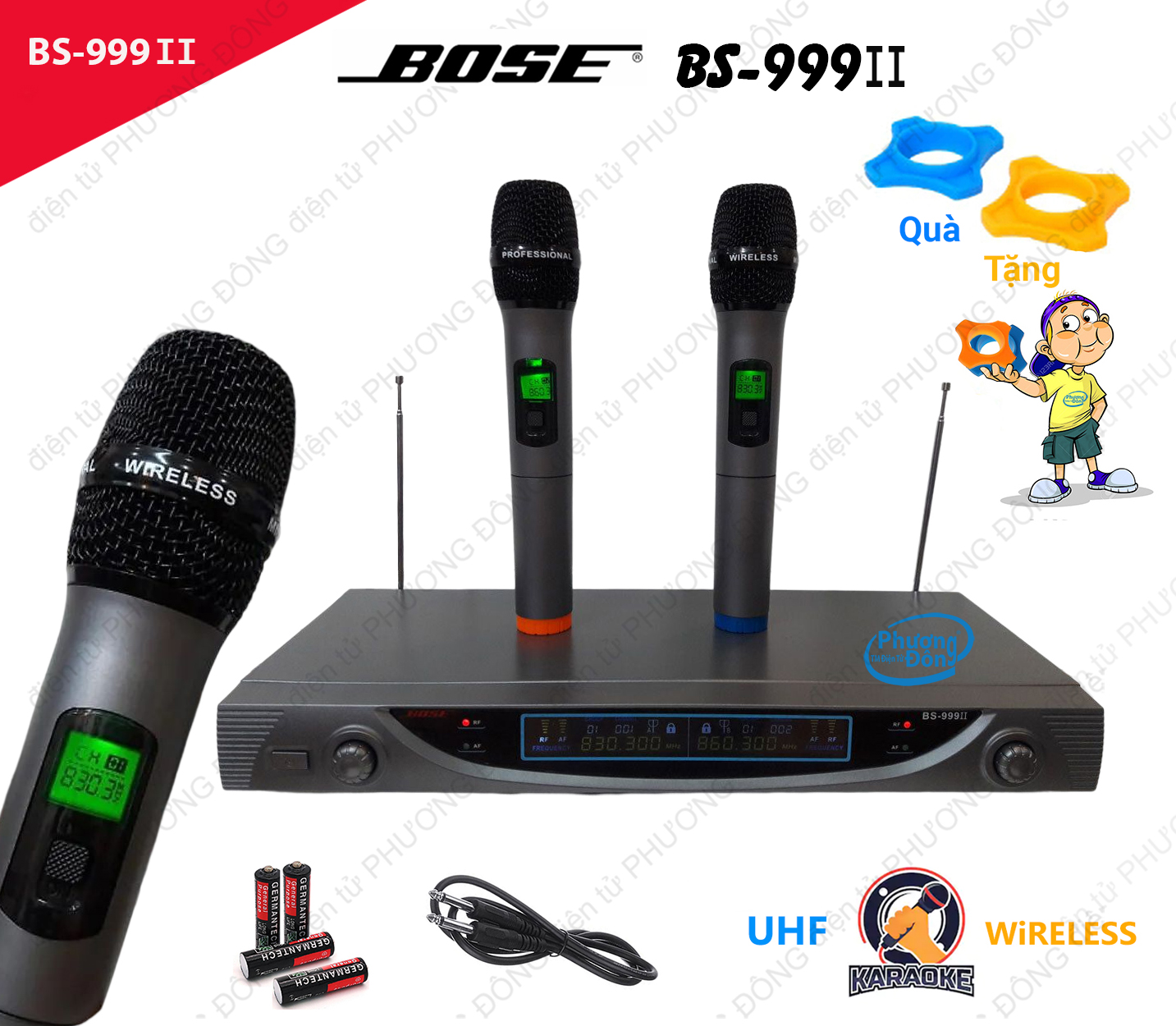 Micro Karaoke Không Dây BOSE BS-999II Professional  - Shop Tặng 2 chống lăng