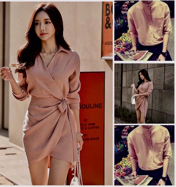 Áo Đôi, Đồ Đôi Đẹp, Set Áo Váy Đôi Thời Trang Thiết Kế Cao Cấp Màu Hồng Nhạt, Set Đôi Chụp Cưới Siêu HOT