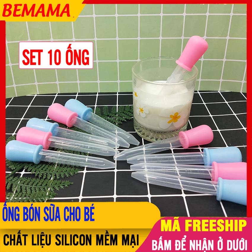 [SIÊU TIẾT KIỆM] Ống Bón Sữa 5ml Cho Bé TIỆT TRÙNG Sạch Sẽ, Silicon An Toàn - Ống Bón Sữa Cho Bé, Ống Hút Sữa, Ống Bơm Sữa, Ống Bón Sữa 5ml - Ong Bon Sua, Ong Hut Sua BEMAMA - 10 Ống Hút Bón Sữa Silicon - bemama