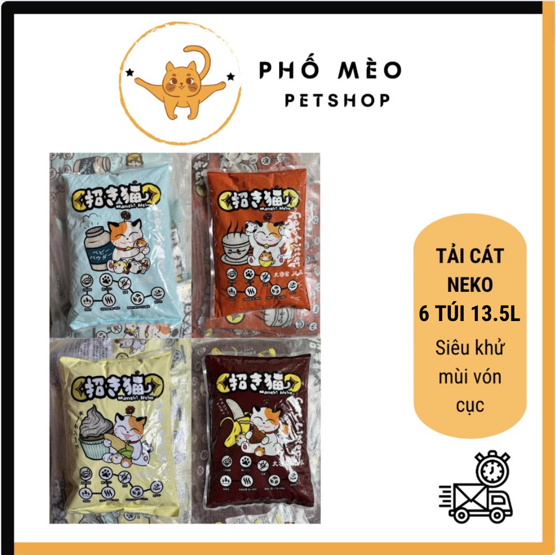 Tải 6 túi cát vệ sinh cho mèo Nhật Neko 13.5l