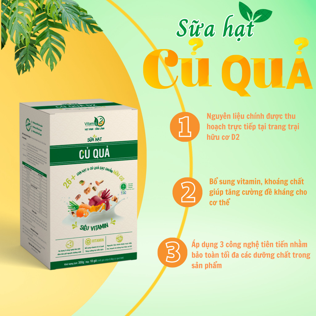 10 gói x 30 gr hộp sữa hạt d2 bổ sung vitamin củ qủa cho mọi lứa tuổi - giao hàng nhanh