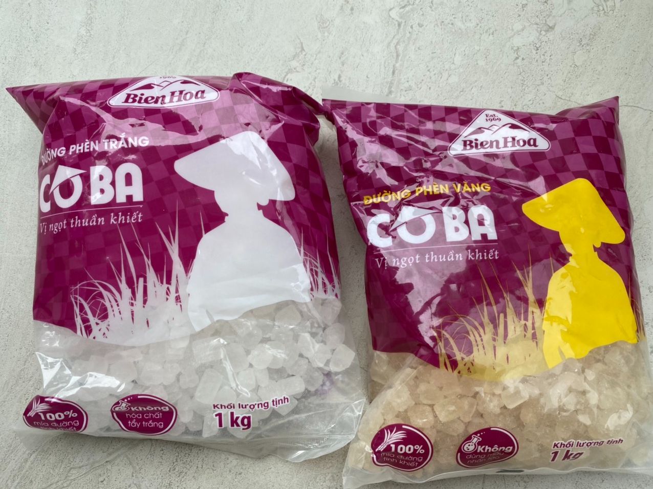 Đường Phèn Cô Ba Trắng/vàng 1kg - CTY BÁT MUỘI