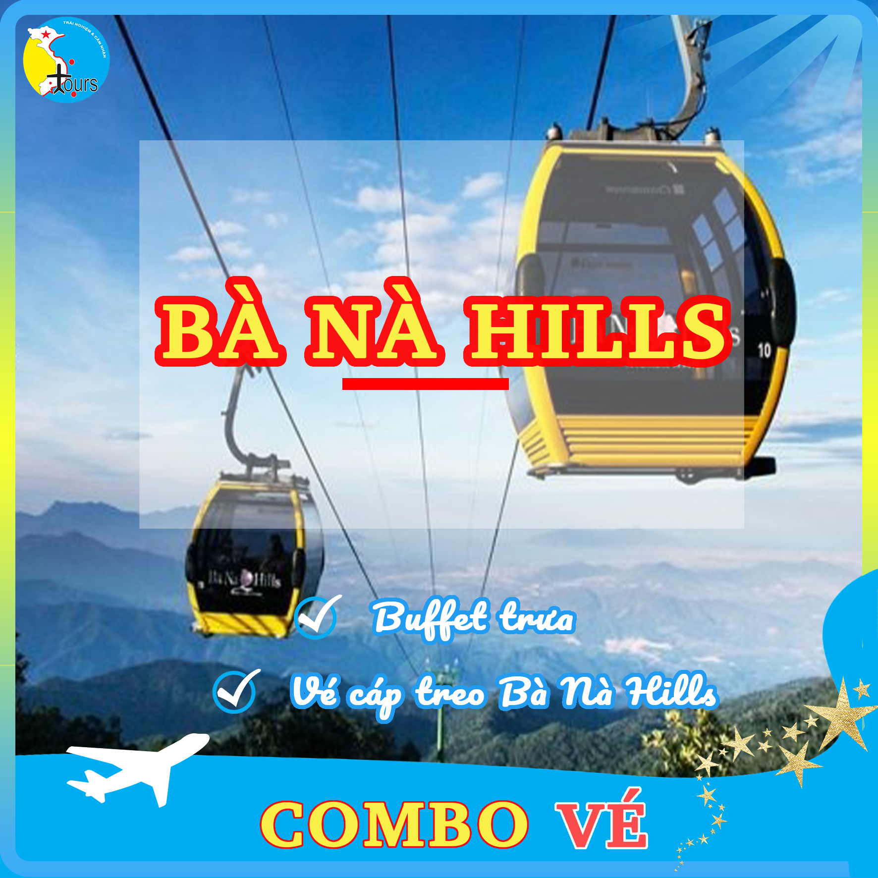 { Evoucher S-Tours } Combo VÉ CÁP TREO BÀ NÀ HILLS + BUFFET