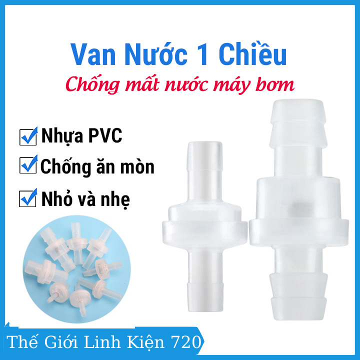 Van nước 1 chiều mini nhựa trắng chống mất nước kích thước 3mm-12mm