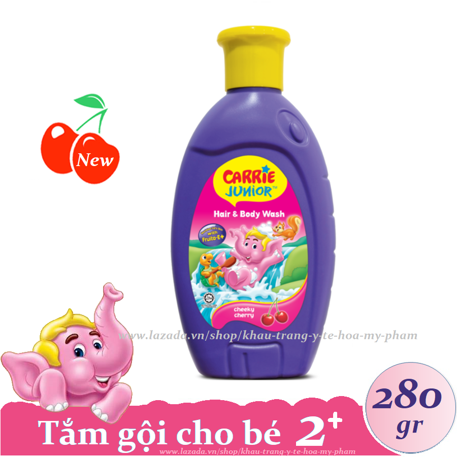 [HCM]CARRIE JUNIOR - Tắm gội toàn thân cho bé hương Cherry 280 gr