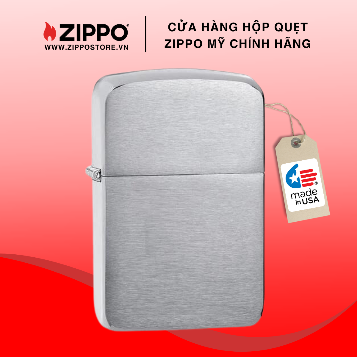 Bật Lửa Zippo Tái Bản Năm 1941 Brushed Chrome