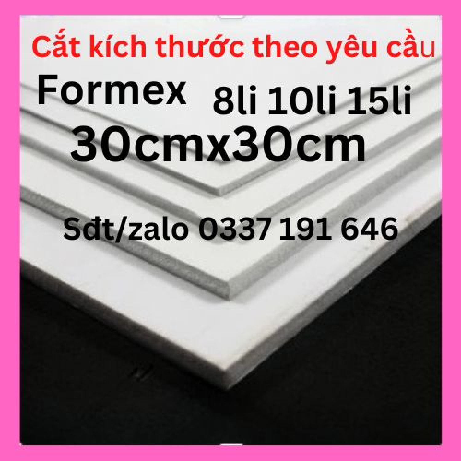 Bìa mô hình khổ vuông 30x30cm - 8mm 10mm 15mm -