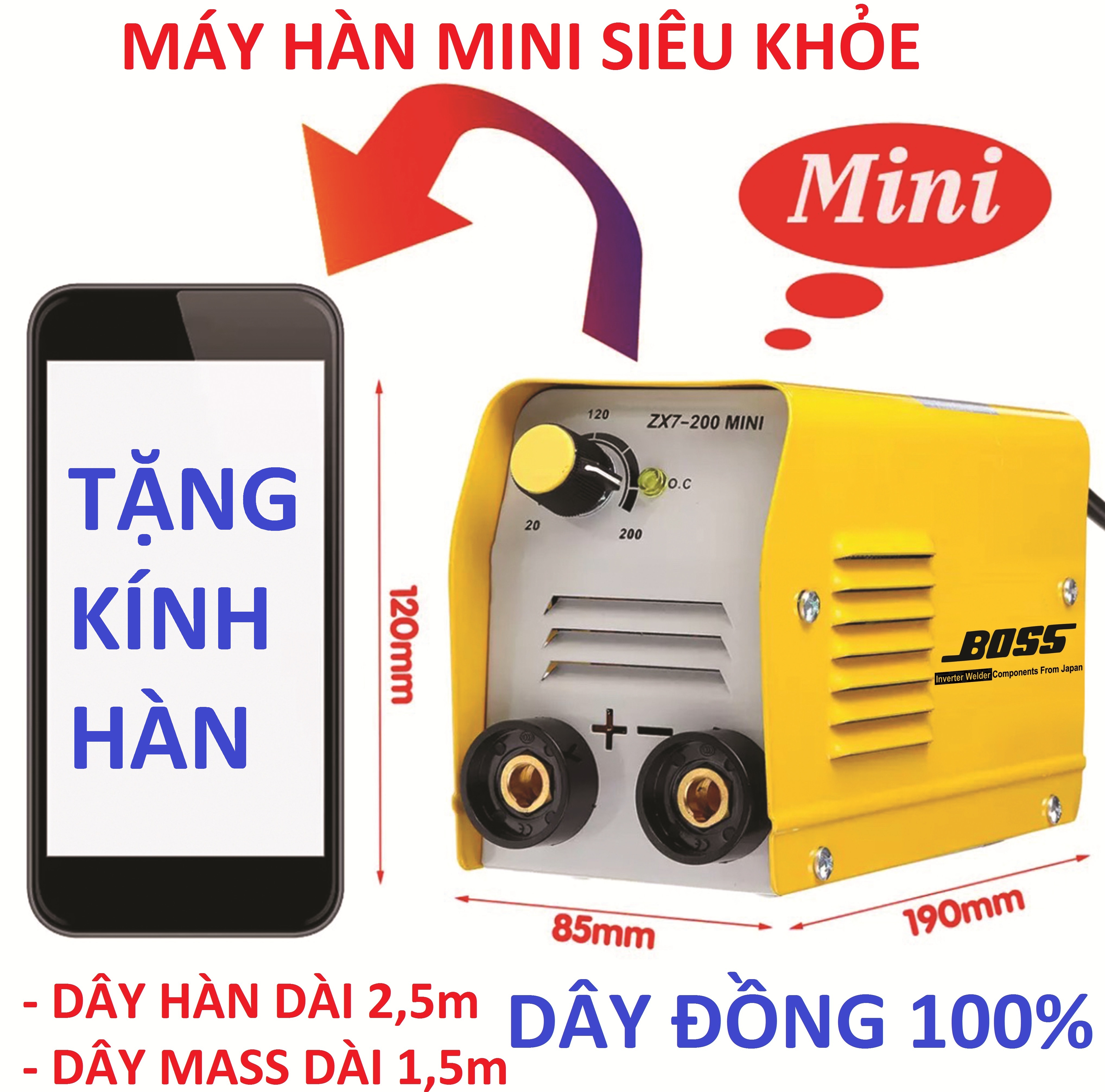 máy hàn điện tử boss 200a, máy hàn que que, máy hàn điện tử, máy hàn tốt, máy hàn boss