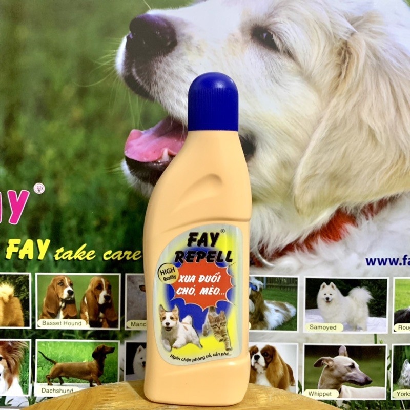 Dung dịch xua đuổi và ngăn chặn chó mèo thú cưng phóng uế bừa bãi và cắn phá đồ đạc fay repell chai 400ml xuất xứ vn